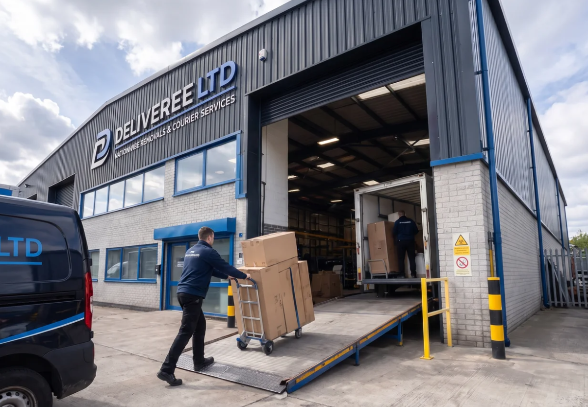 Deliveree team member loading a van outside the depot